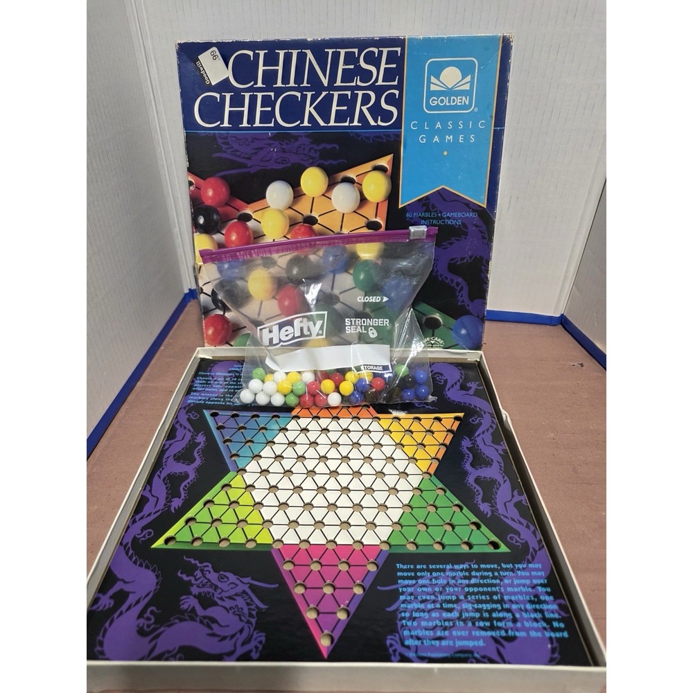 1993 Chinese Checkers All Pieces Included For 2-6 players Missing 1 Marble